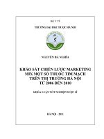 Khảo sát chiến lược marketing mix một số thuốc tim mạch trên thị trường hà nội từ 2006 đến 2010