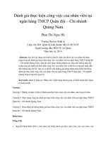 Đánh giá thực hiện công việc của nhân viên tại ngân hàng TMCP quân đội – chi nhánh quảng nam 