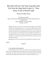 Bảo hiểm tiền gửi việt nam trong điều kiện việt nam hội nhập kinh tế quốc tế   thực trạng và một số khuyến nghị 