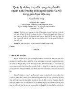 Quản lý những thay đổi trong chuyển đổi ngành nghề ở nông thôn ngoại thành hà nội trong giai đoạn hiện nay 