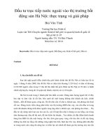 Đầu tư trực tiếp nước ngoài vào thị trường bất động sản hà nội thực trạng và giải pháp 