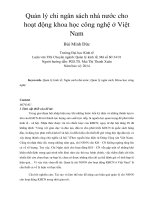 Quản lý chi ngân sách nhà nước cho hoạt động khoa học công nghệ ở việt nam 