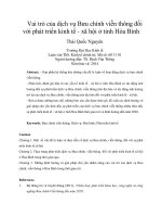 Vai trò của dịch vụ bưu chính viễn thông đối với phát triển kinh tế   xã hội ở tỉnh hòa bình 