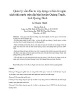 Quản lý vốn đầu tư xây dựng cơ bản từ ngân sách nhà nước trên địa bàn huyện quảng trạch, tỉnh quảng bình 