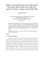 Nghiên cứu ảnh hưởng của yếu tố ngôn ngữ tới kết quả học tập của sinh viên các dân tộc ít người tại trường cao đẳng sư phạm điện biên 