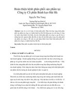 Hoàn thiện kênh phân phối sản phẩm tại công ty cổ phần bánh kẹo hải hà 