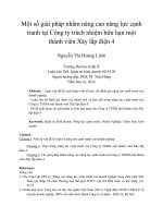 Một số giải pháp nhằm nâng cao năng lực cạnh tranh tại công ty trách nhiệm hữu hạn một thành viên xây lắp điện 4 