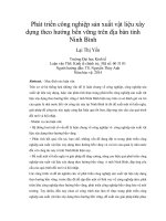Phát triển công nghiệp sản xuất vật liệu xây dựng theo hướng bền vững trên địa bàn tỉnh ninh bình 