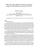 Phát triển nông nghiệp việt nam sau khi gia nhập tổ chức thương mại thế giới (WTO) 