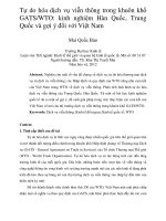 Tự do hóa dịch vụ viễn thông trong khuôn khổ GATS WTO kinh nghiệm hàn quốc, trung quốc và gợi ý đối với việt nam 
