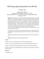 Chất lượng tăng trưởng kinh tế của hà nội 