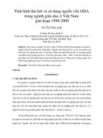 Tình hình thu hút và sử dụng nguồn vốn ODA trong ngành giáo dục ở việt nam giai đoạn 1998 2009 