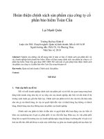 Hoàn thiện chính sách sản phẩm của công ty cổ phần bảo hiểm toàn cầu 