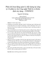 Phân tích hoạt động quản lý chất lượng tại công ty cổ phần tư vấn công nghệ thiết bị và kiểm định xây dựng – CONINCO 