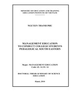 The educational managemnt of professional ethics to the teacher students in teacher training colleges in the southeast regions 