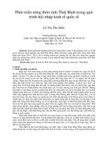 Phát triển nông thôn tỉnh thái bình trong quá trình hội nhập kinh tế quốc tế 