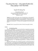 Ứng dụng khoa học   công nghệ để phát triển nông nghiệp ở tỉnh thái bình 