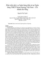 Phát triển dịch vụ ngân hàng điện tử tại ngân hàng TMCP ngoại thương việt nam – chi nhánh đà nẵng 