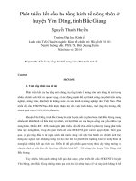 Phát triển kết cấu hạ tầng kinh tế nông thôn ở huyện yên dũng, tỉnh bắc giang 