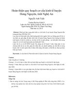 Hoàn thiện quy hoạch cơ cấu kinh tế huyện hưng nguyên, tỉnh nghệ an 