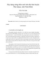 Xây dựng nông thôn mới trên địa bàn huyện nho quan, tỉnh ninh bình 