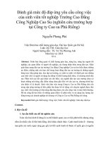 Đánh giá mức độ đáp ứng yêu cầu công việc của sinh viên tốt nghiệp trường cao đẳng công nghiệp cao su (nghiên cứu trường hợp tại công ty cao su phú riềng) 