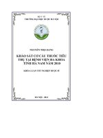 Khảo sát cơ cấu tiêu thụ thuốc tại bệnh viện đa khoa tỉnh hà nam năm 2010
