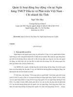 Quản lý hoạt động huy động vốn tại ngân hàng TMCP đầu tư và phát triển việt nam   chi nhánh hà tĩnh 