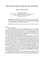 Phát triển du lịch trên địa bàn tỉnh ninh bình 