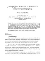 Quan hệ hợp tác việt nam – CHDCND lào trong lĩnh vực nông nghiệp 