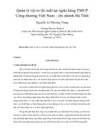 Quản lý rủi ro lãi suất tại ngân hàng TMCP công thương việt nam   chi nhánh hà tĩnh 