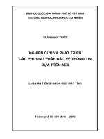 toàn văn nghiên cứu và phát triển các phương pháp bảo vệ thông tin dựa trên AES