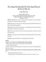 Xây dựng thương hiệu du lịch cộng đồng tại đô thị cổ hội an 