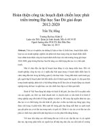Hoàn thiện công tác hoạch định chiến lược phát triển trường đại học sao đỏ giai đoạn 2012 2020 