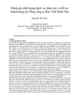 Đánh giá chất lượng dịch vụ chăm sóc và hỗ trợ khách hàng tại tổng công ty bảo việt nhân thọ 