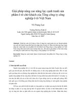 Giải pháp nâng cao năng lực cạnh tranh sản phẩm ô tô chở khách của tổng công ty công nghiệp ô tô việt nam 
