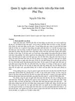 Quản lý ngân sách nhà nước trên địa bàn tỉnh phú thọ 