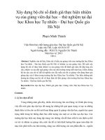 Xây dựng bộ chỉ số đánh giá thực hiện nhiệm vụ của giảng viên đại học – thử nghiệm tại đại học khoa học tự nhiên – đại học quốc gia hà nội 