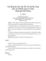 Tạo động lực làm việc đối với cán bộ, công chức tại UBND quận lê chân, thành phố hải phòng 