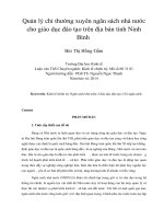 Quản lý chi thường xuyên ngân sách nhà nước cho giáo dục đào tạo trên địa bàn tỉnh ninh bình 