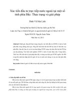 Xúc tiến đầu tư trực tiếp nước ngoài tại một số tỉnh phía bắc thực trạng và giải pháp 