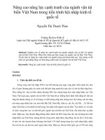 Nâng cao năng lực cạnh tranh của ngành vận tải biển việt nam trong tiến trình hội nhập kinh tế quốc tế 