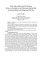 Thực hiện chính sách bồi thường, hỗ trợ và tái định cư khi nhà nước thu hồi đất tại huyện đông anh, thành phố hà nội 