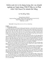 Kiểm soát rủi ro tín dụng trong cho vay doanh nghiệp tại ngân hàng TMCP đầu tư và phát triển việt nam chi nhánh đà nẵng 