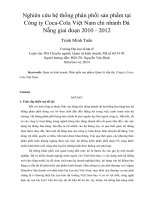 Nghiên cứu hệ thống phân phối sản phẩm tại công ty coca cola việt nam chi nhánh đà nẵng giai đoạn 2010   2012 
