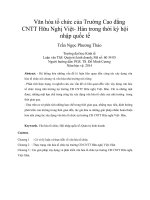 Văn hóa tổ chức của trường cao đẳng CNTT hữu nghị việt  hàn trong thời kỳ hội nhập quốc tế 