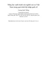 Năng lực cạnh tranh của ngành cao su Việt Nam trong quá trình hội nhập quốc tế