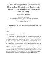 Áp dụng phương pháp tiếp cận thẻ điểm cân bằng vào hoạt động triển khai thực thi chiến lược tại công ty cổ phần công nghiệp hóa chất đà nẵng 