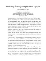 Bảo hiểm y tế cho người nghèo ở tỉnh nghệ an 