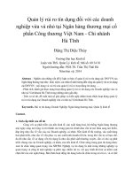 Quản lý rủi ro tín dụng đối với các doanh nghiệp vừa và nhỏ tại ngân hàng thương mại cổ phần công thương việt nam   chi nhánh hà tĩnh 